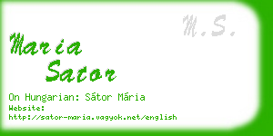 maria sator business card